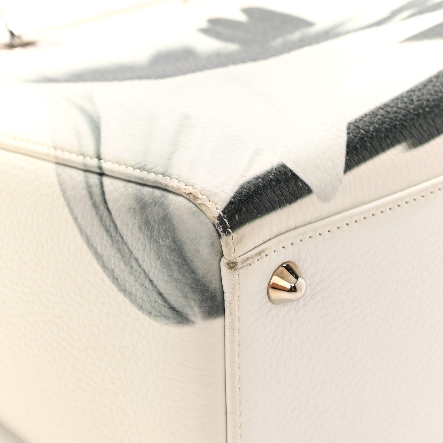 Deerskin Floral Printed Large Lady Dior White