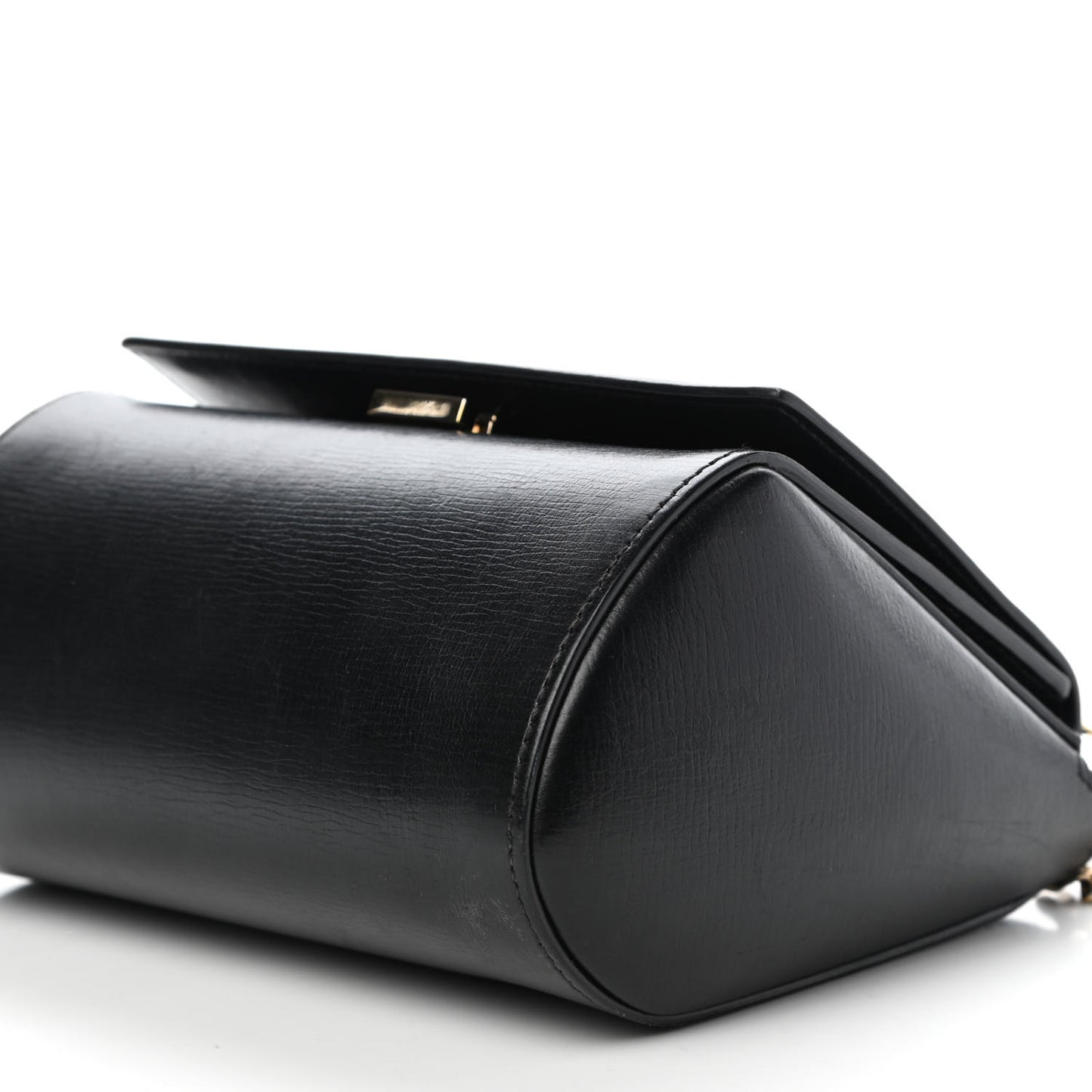 Textured Calfskin Mini Pandora Box Chain Crossbody Bag Black