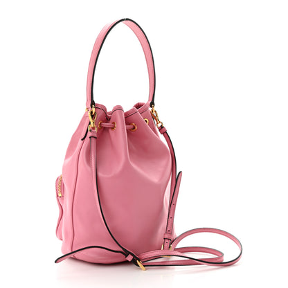 Prada Soft Calfskin Saffiano Mini Bucket Crossbody Bag Peonia 3 of 11