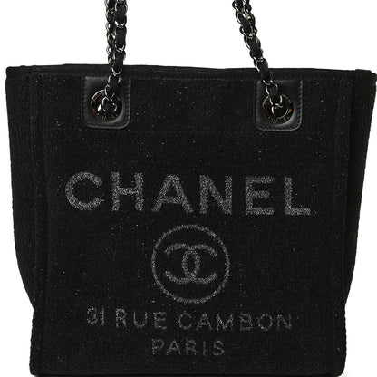 Chanel Lurex Boucle Mini Deauville Tote Black 8 of 16