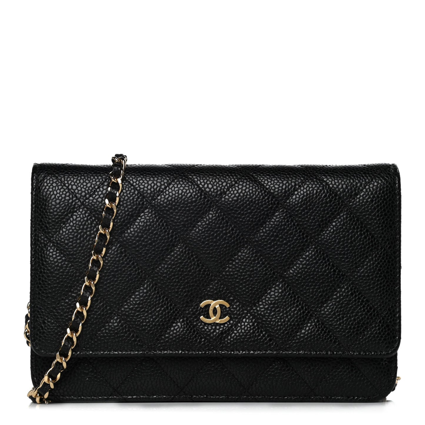 Caviar Quilted Wallet On Chain WOC Black
