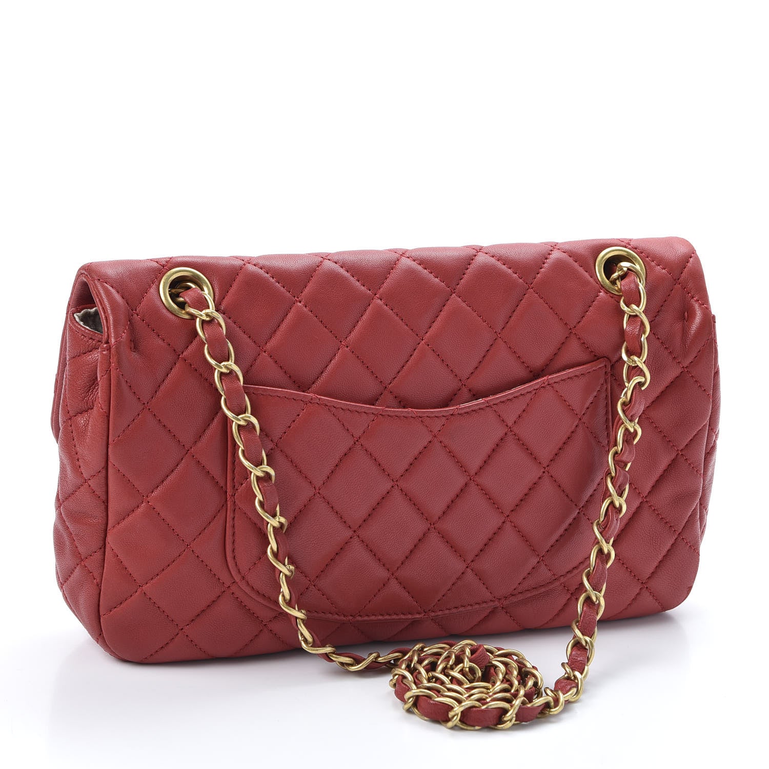 Chanel Lambskin Quilted Valentine Charms Medium Flap Red 5 of 18