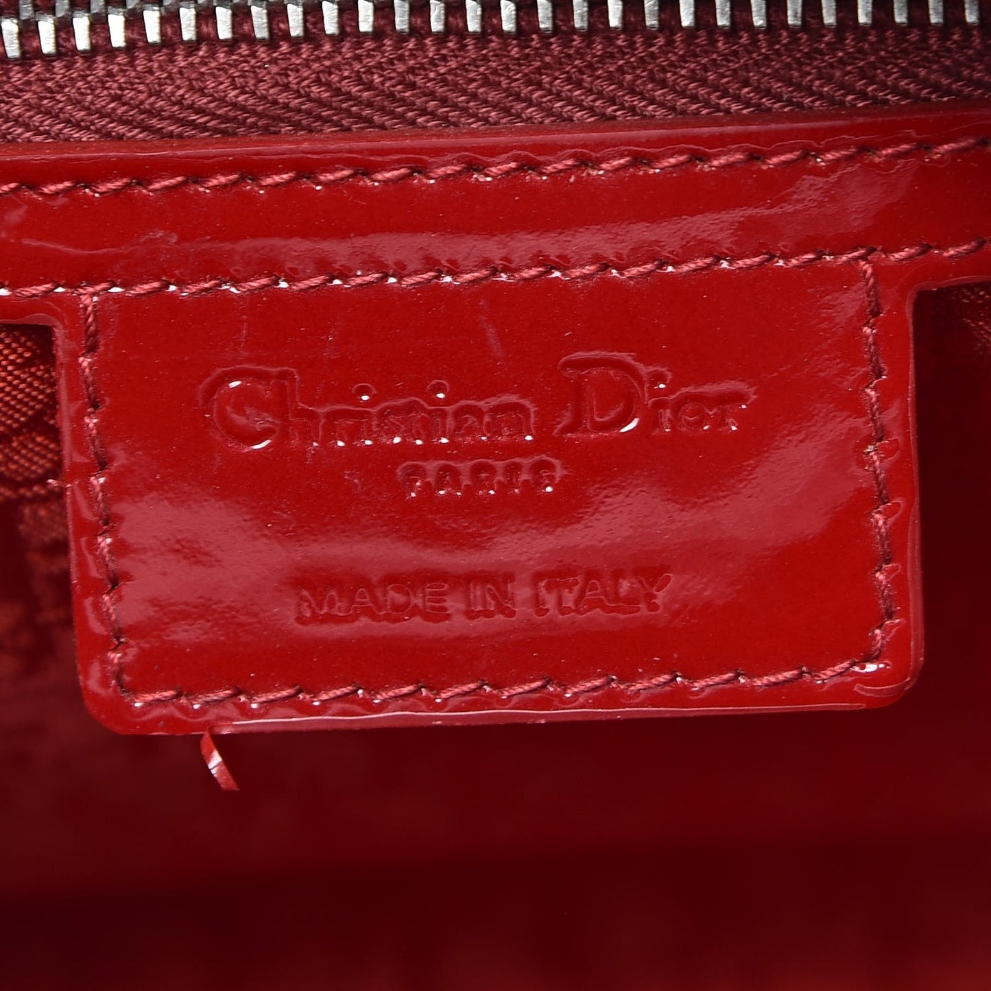 Patent Cannage Large Lady Dior Red