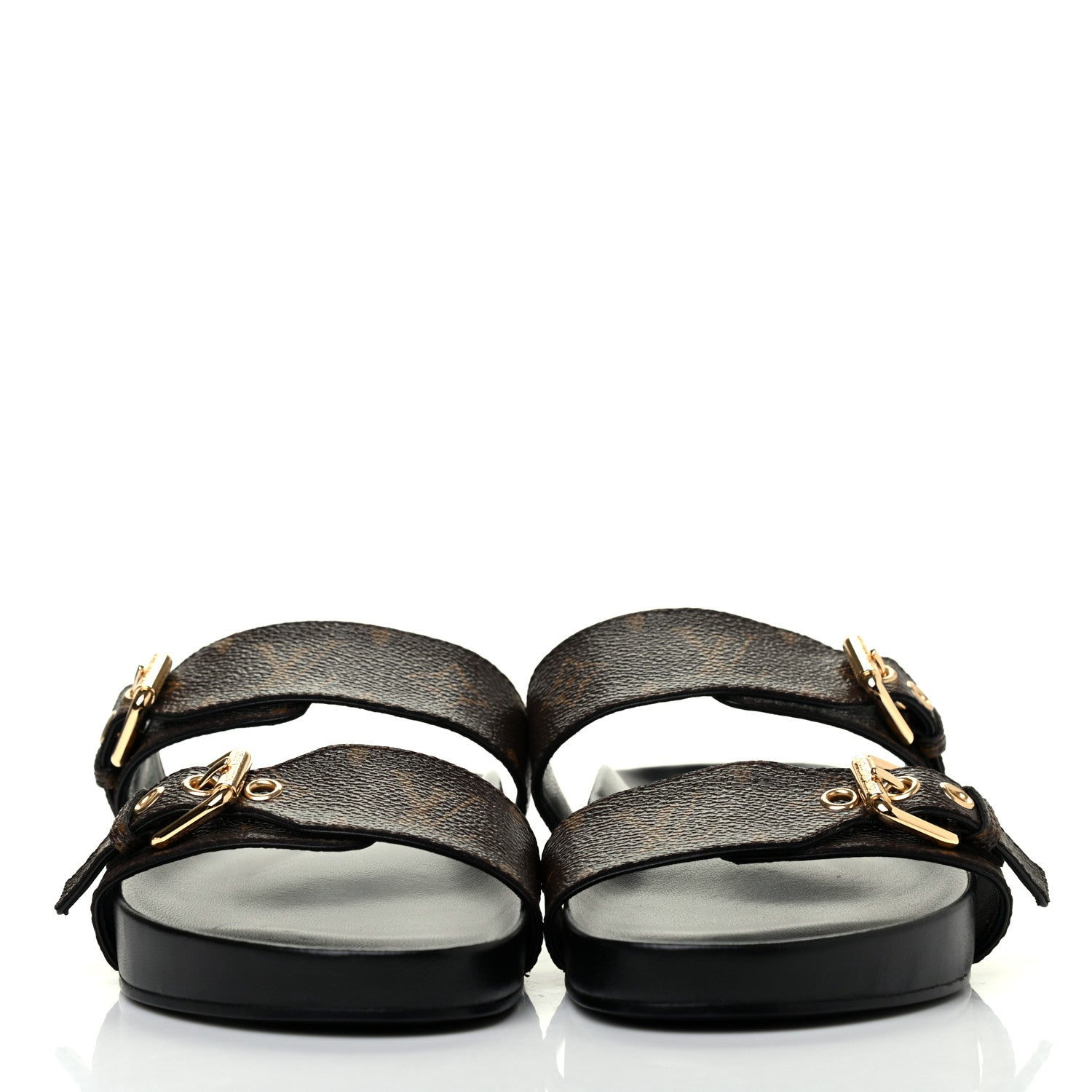Louis Vuitton Monogram Bom Dia Mule Sandals 39 Black 2 of 14