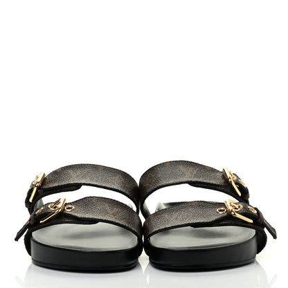 Louis Vuitton Monogram Bom Dia Mule Sandals 39 Black 2 of 14