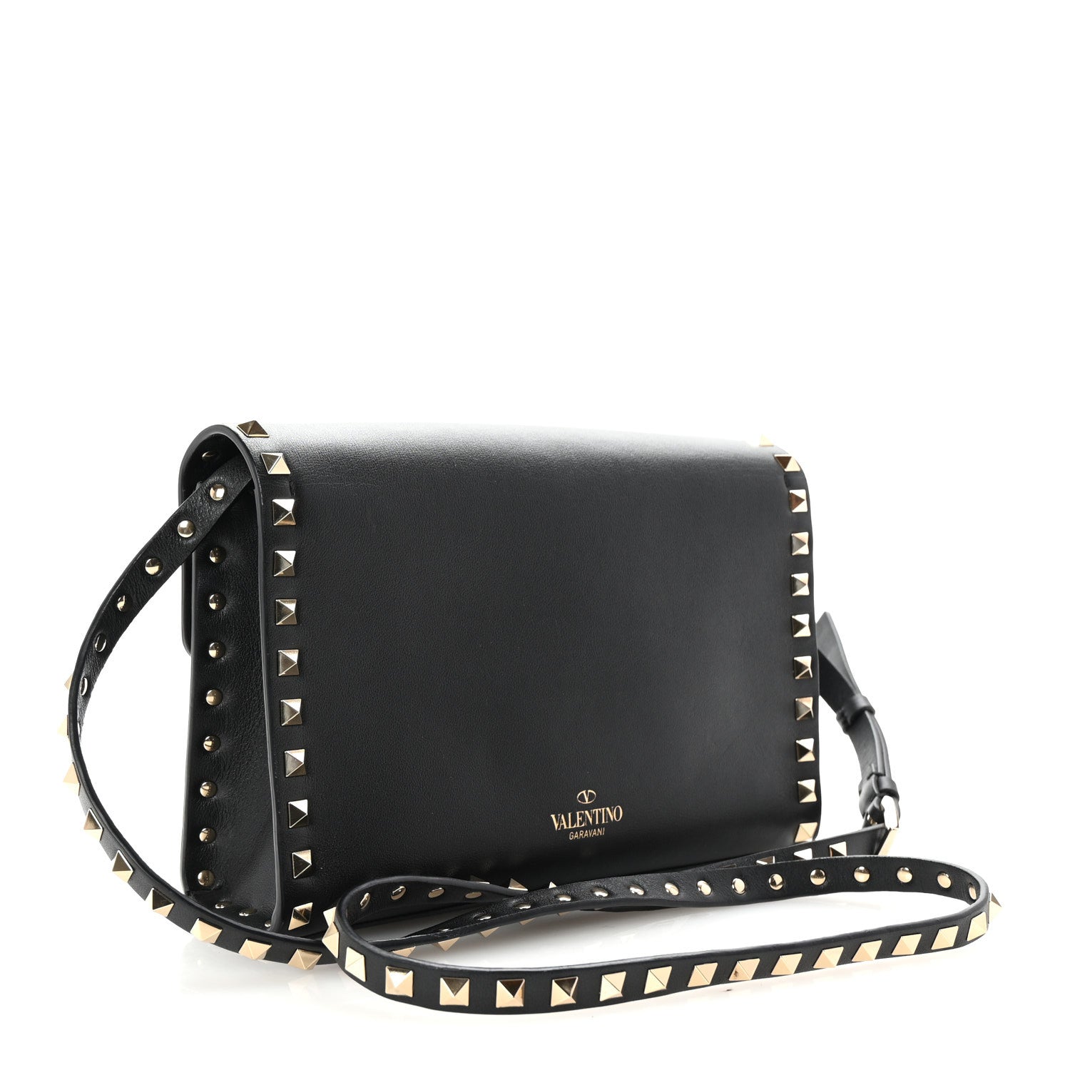 Valentino Garavani Vitello Medium Rockstud Flip Lock Crossbody Bag Black 3 of 9