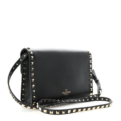 Valentino Garavani Vitello Medium Rockstud Flip Lock Crossbody Bag Black 3 of 9