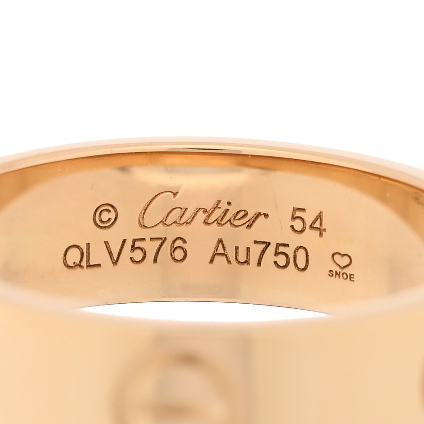 18K Yellow Gold 5.5mm LOVE Ring 54 6.75