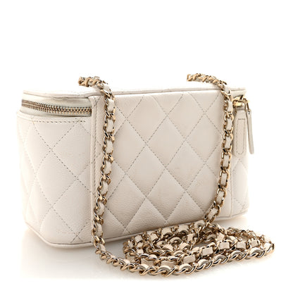 Chanel Caviar Quilted Small Vanity Case With Chain White 3 of 11