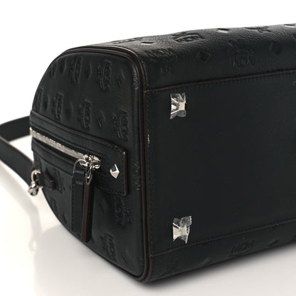 MCM Calfskin Ottomar Monogram Essential Boston Bag Black 8 of 9