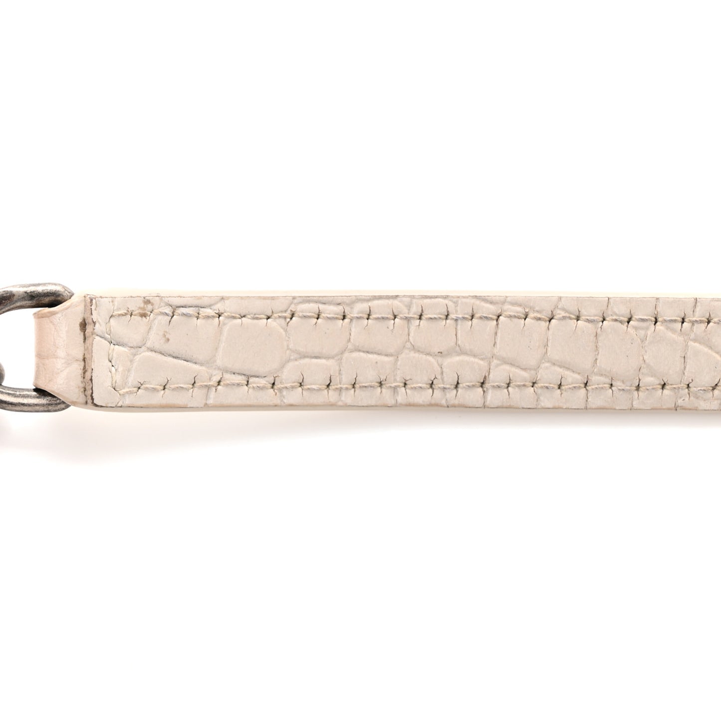 Calfskin Crocodile Embossed Monogram Mini Lou Camera Bag Crema Soft