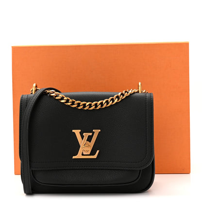 Louis Vuitton Grained Calfskin Lockme Chain Bag PM Black 10 of 10