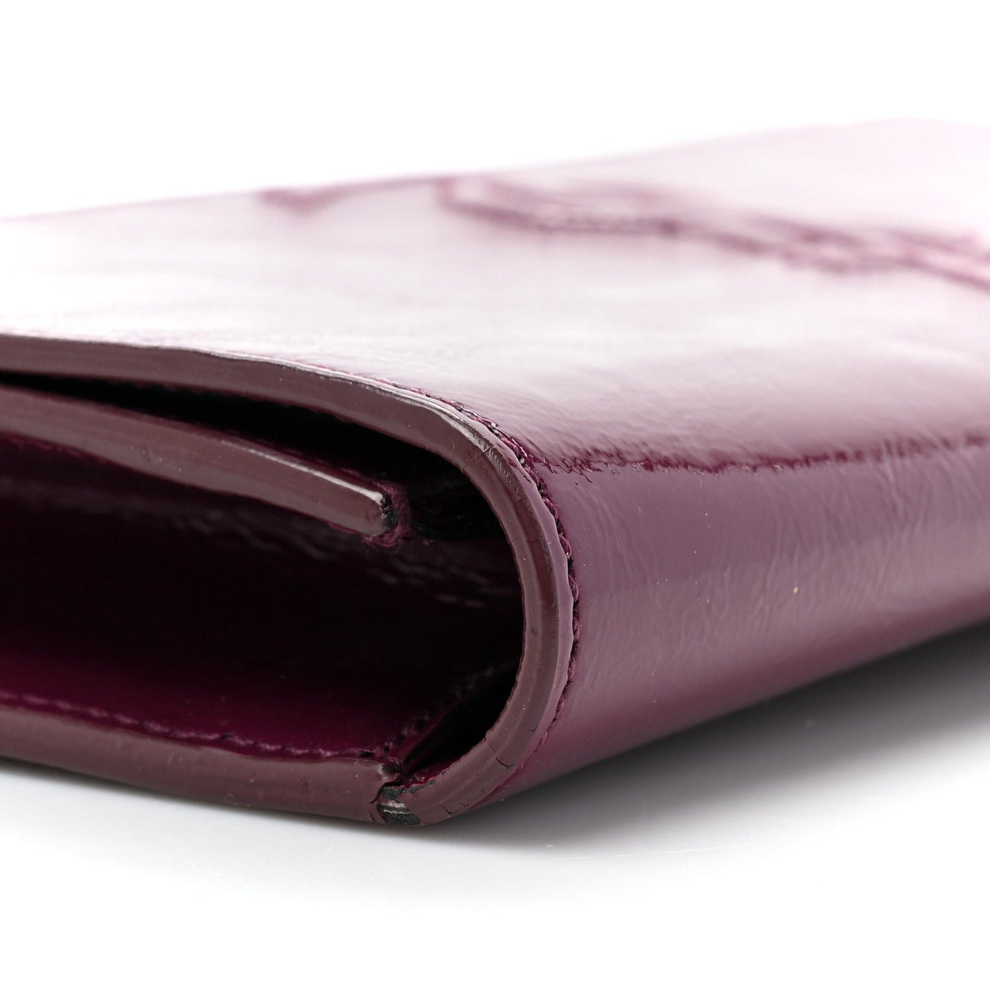 Textured Patent Calfskin Large Belle De Jour Clutch Berry
