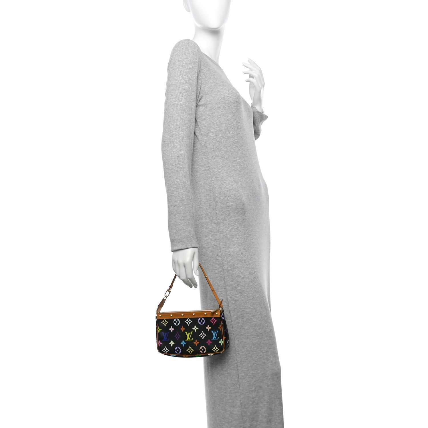 Louis Vuitton Monogram Multicolor Pochette Accessories Black 3 of 29