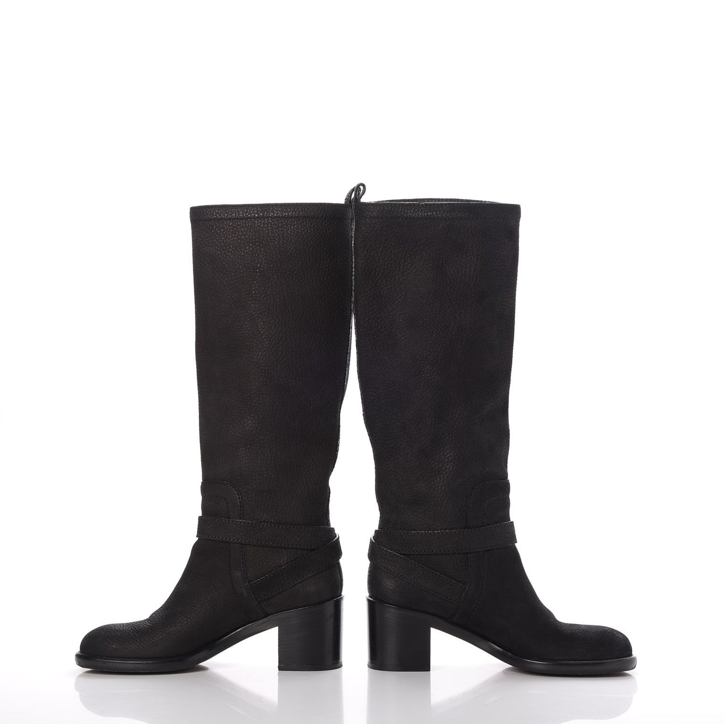 Nubuck Knee High Boots 38.5 Black