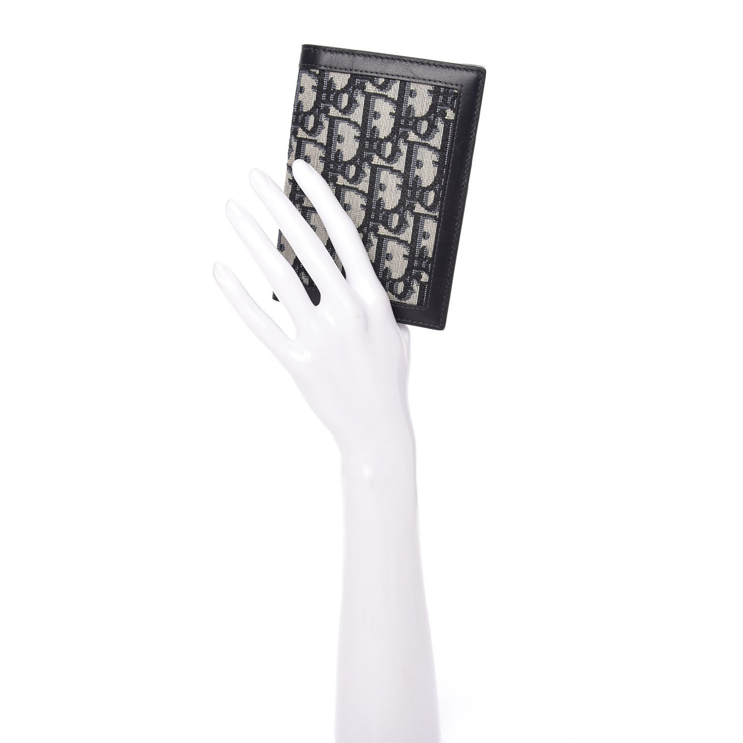 Calfskin Oblique Passport Holder Blue