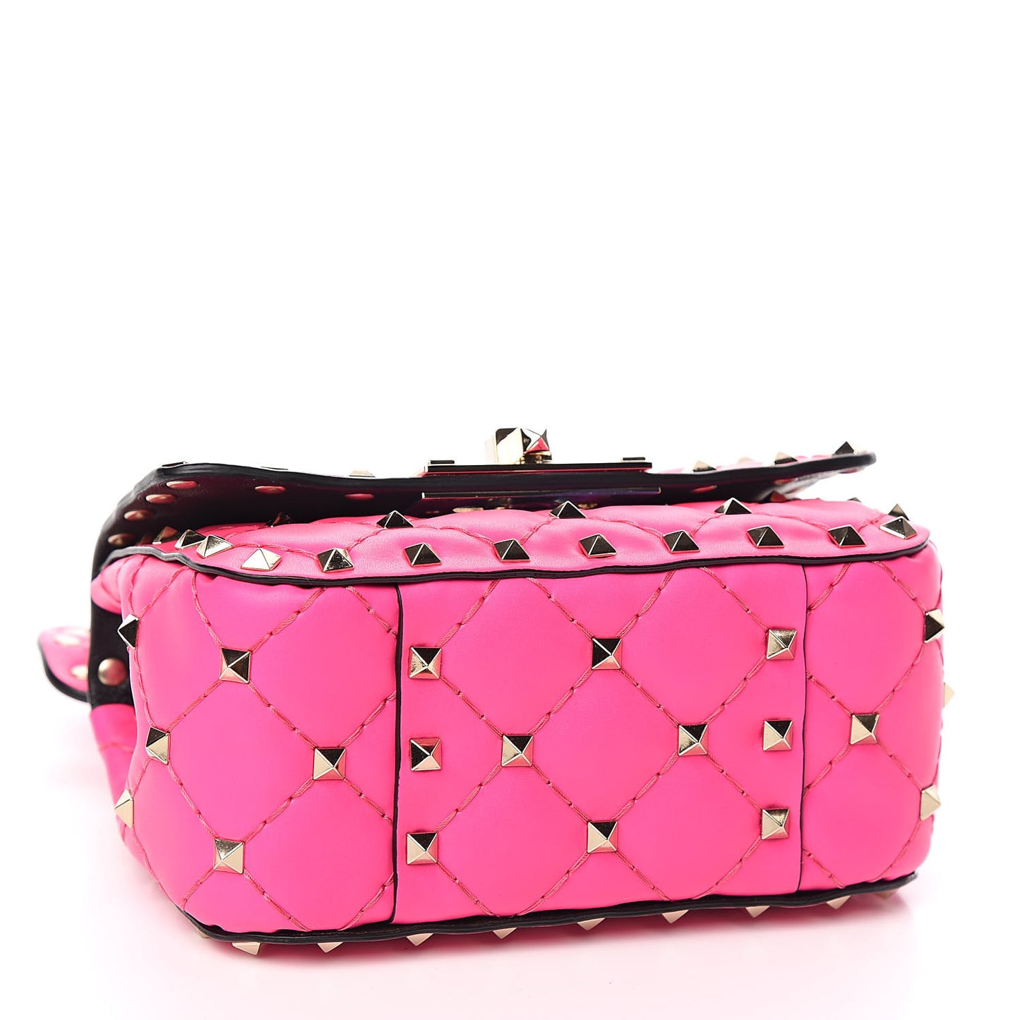 Calfskin Micro Rockstud Spike Shoulder Bag Azalea