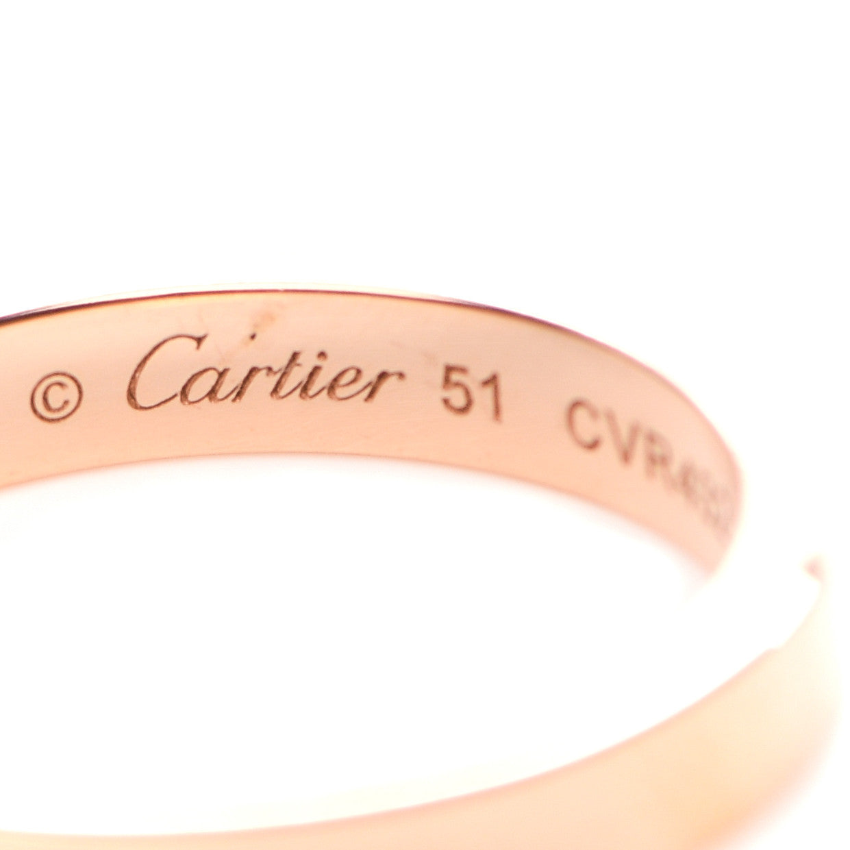 18K Pink Gold 3mm C De Cartier Wedding Band Ring 51 5.75