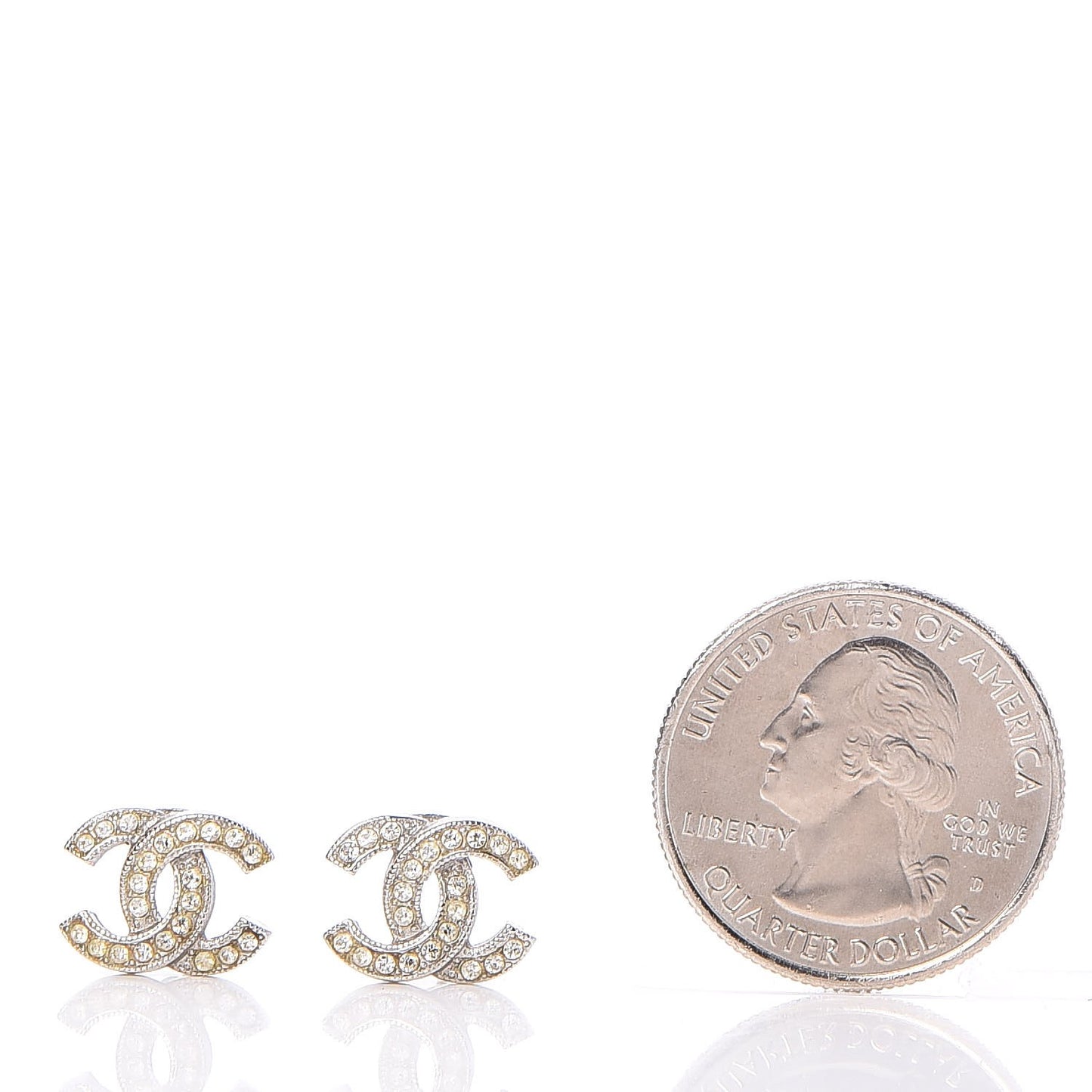 Crystal CC Earrings Silver