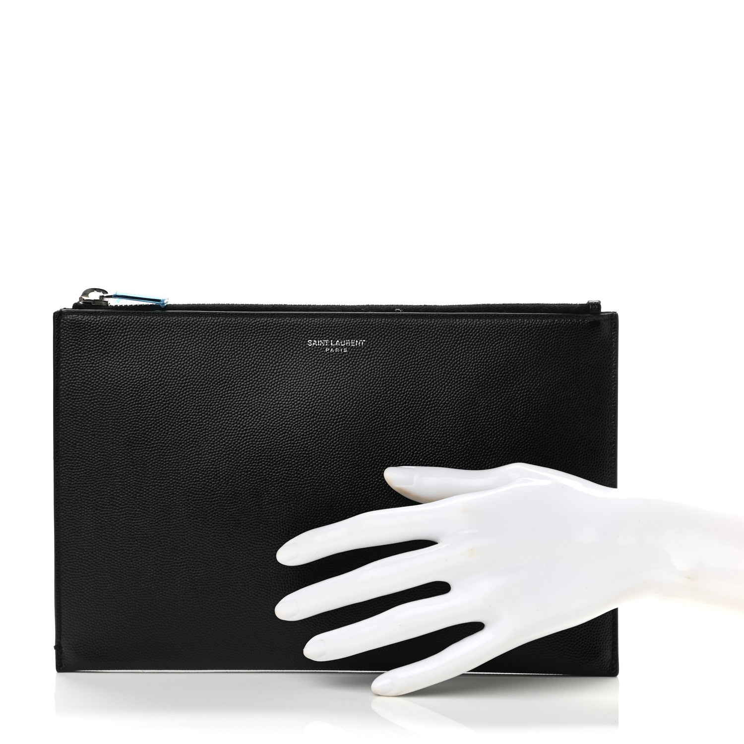 Saint Laurent Grain de Poudre Mini Tablet Holder Black 2 of 9