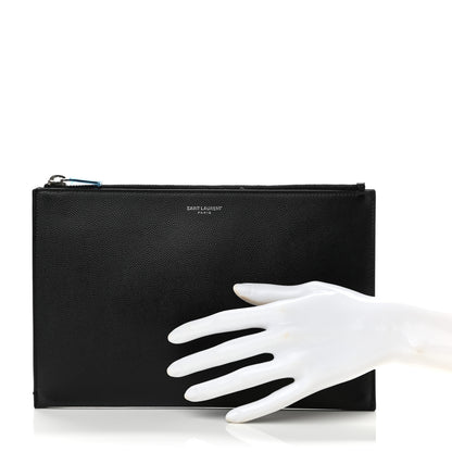 Saint Laurent Grain de Poudre Mini Tablet Holder Black 2 of 9
