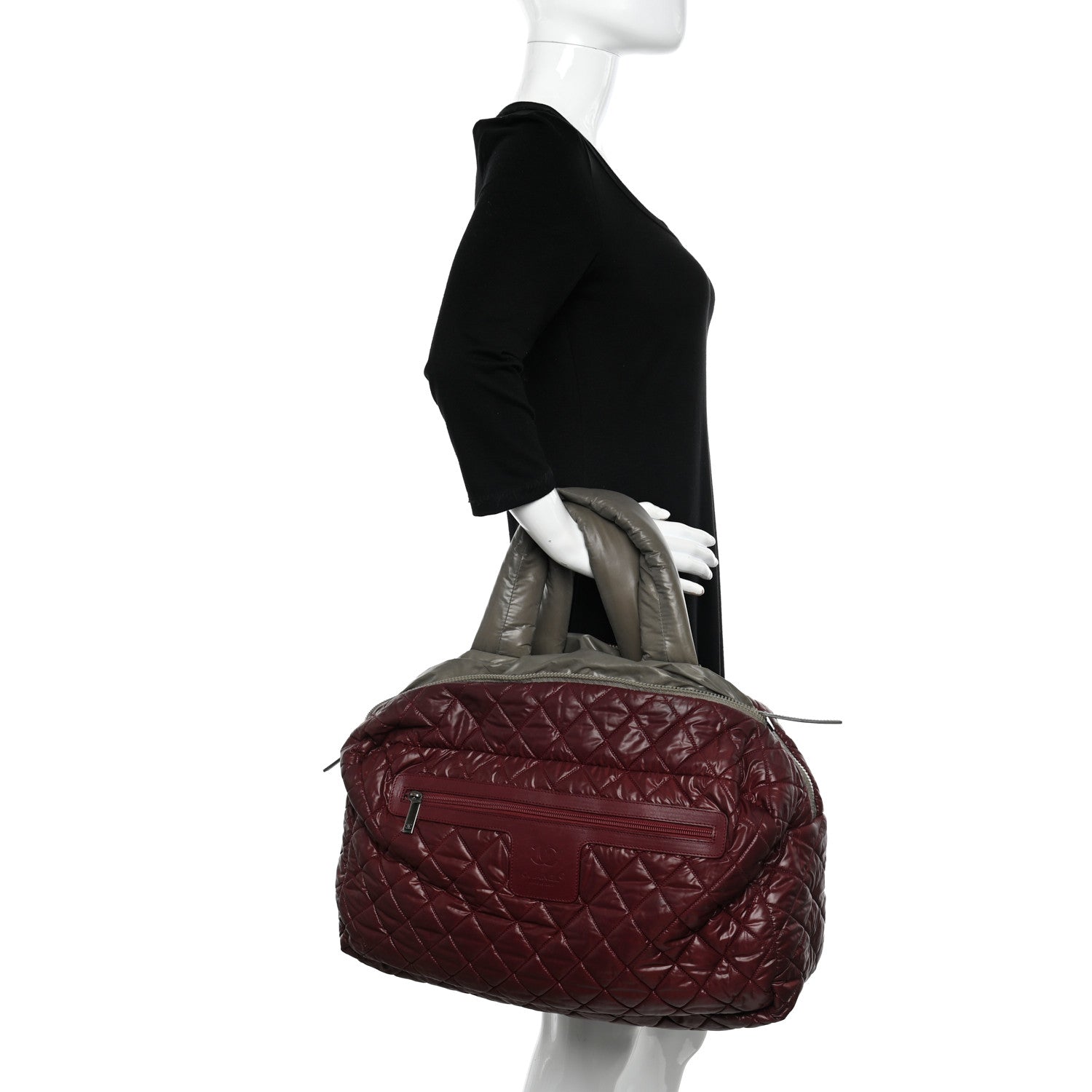 Chanel Nylon Quilted Small Coco Cocoon Reversible Tote Gray 2 of 23