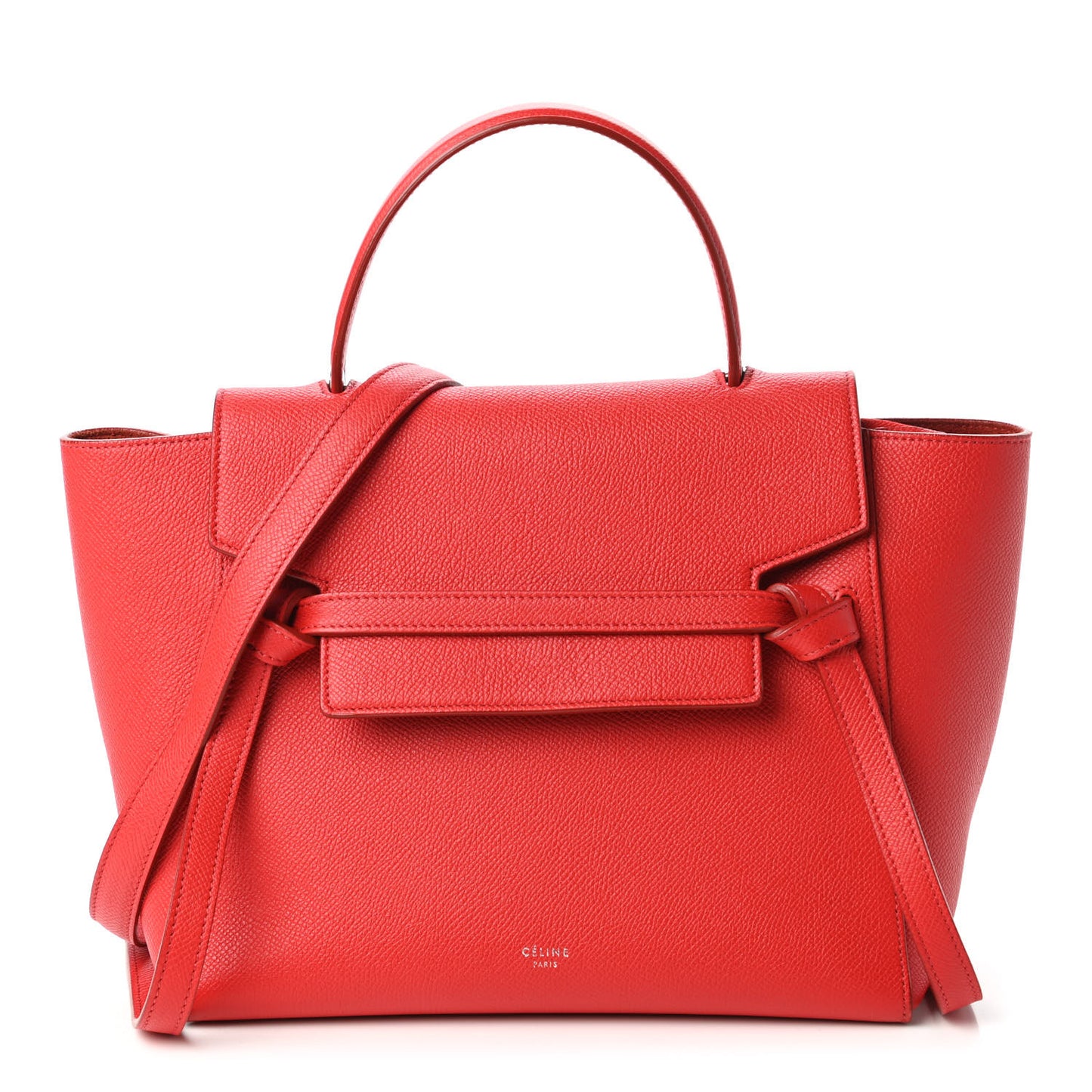 Grained Calfskin Micro Belt Bag Coquelicot