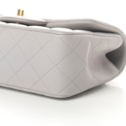 Chanel Lambskin Quilted Mini Top Handle Rectangular Flap Grey 10 of 12