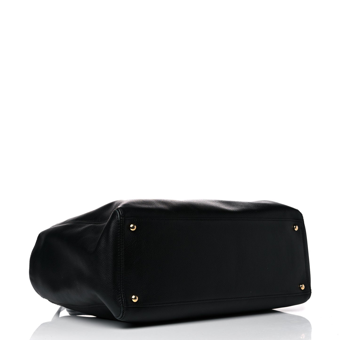 Calfskin Cerf Executive Shopper Tote Black