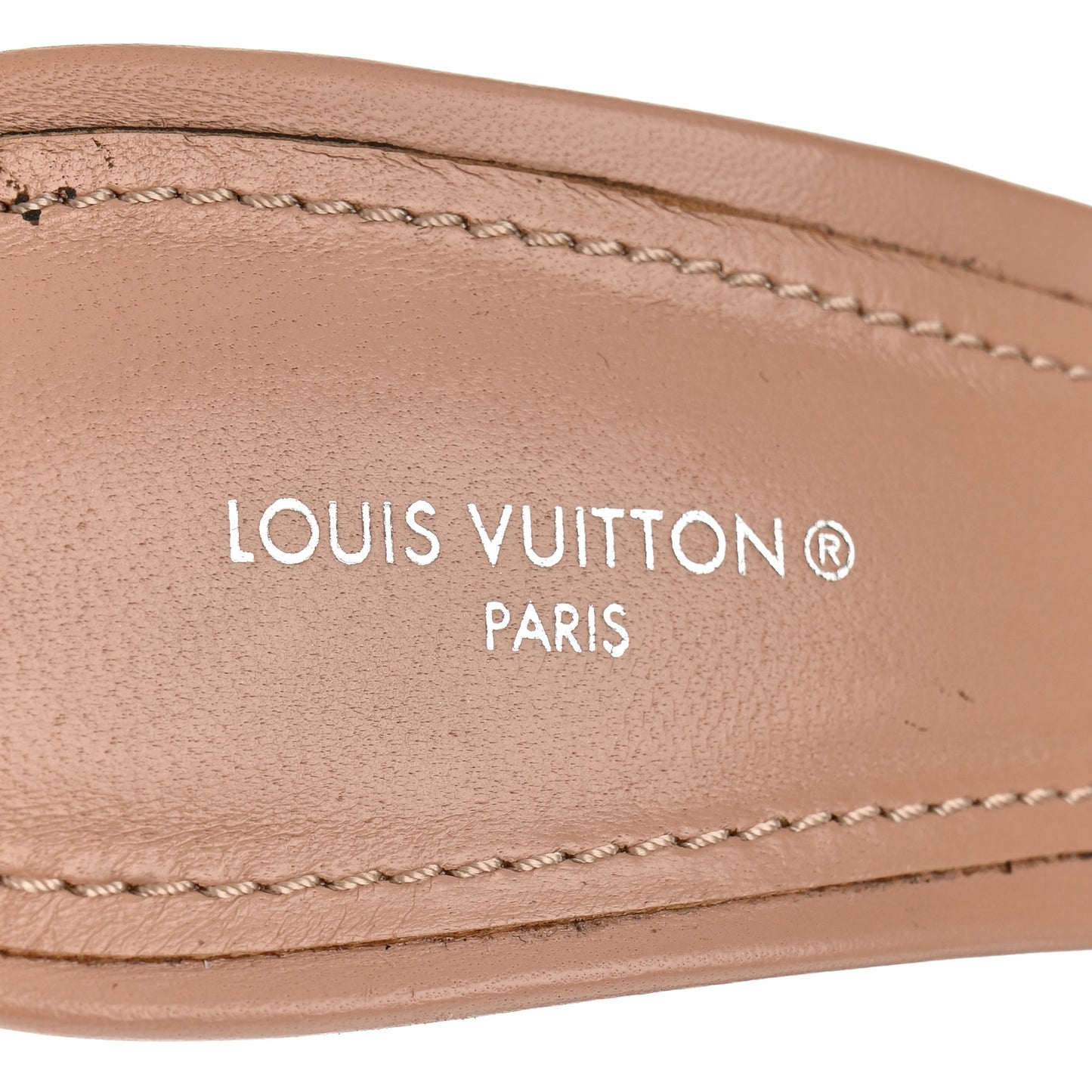 Lambskin Embossed Monogram Revival Mules 37.5 Peche Beige