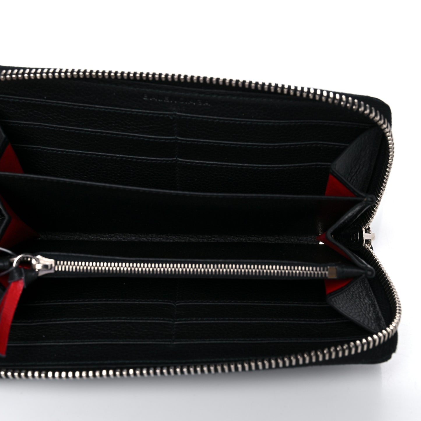 Calfskin Continental Zip Around Wallet Black