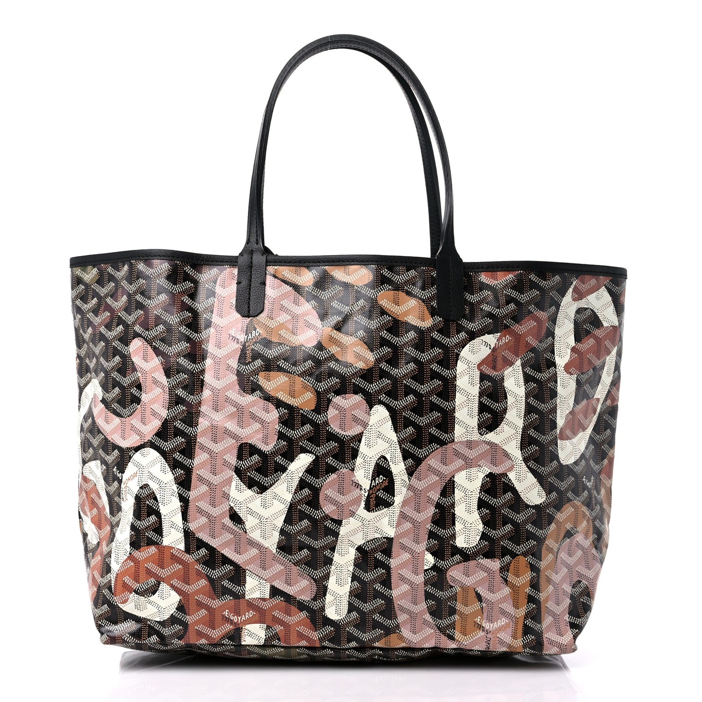 Goyardine Saint Louis Lettres Camouflage PM Black Pink Multicolor