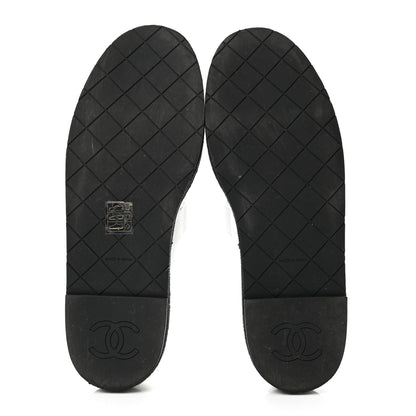 Chanel Crumpled Lambskin Cap Toe Chain CC Turnlock Mary Jane Flats 40 White Black 7 of 12