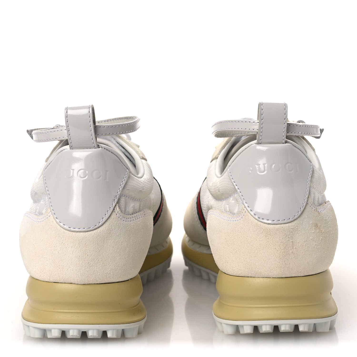 Gucci GG Suede Monogram Web Re-Motion Sneakers 37 White 6 of 12
