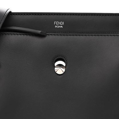 Fendi Vitello Baltico Dolce Shiny Nappa Lace Up DotCom Satchel Black Blue 9 of 11