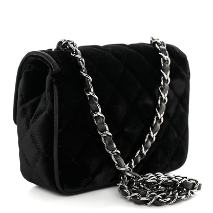 Chanel Velvet Quilted Mini Square Flap Black 3 of 11