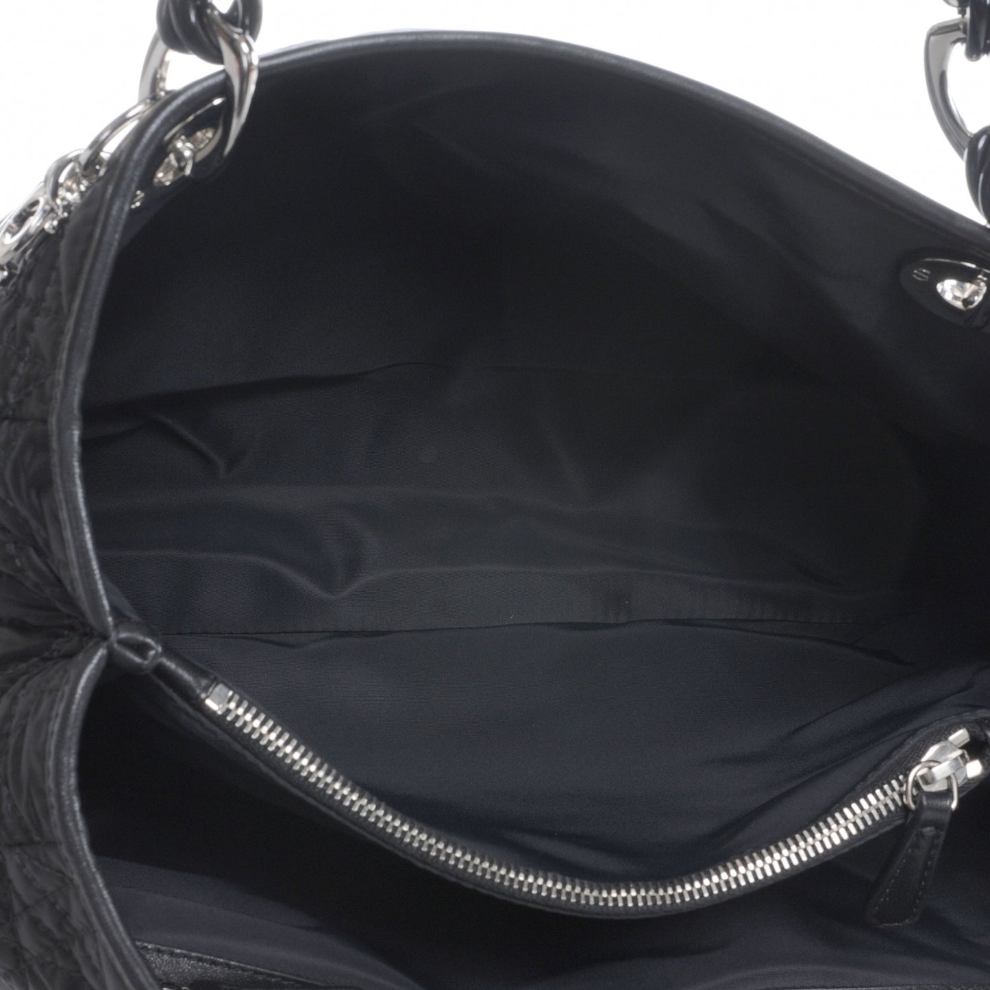 Nylon Cannage Medium Charming Lock Tote Black