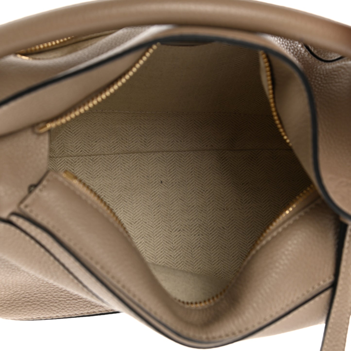 Grained Calfskin Small Puzzle Bag Sand