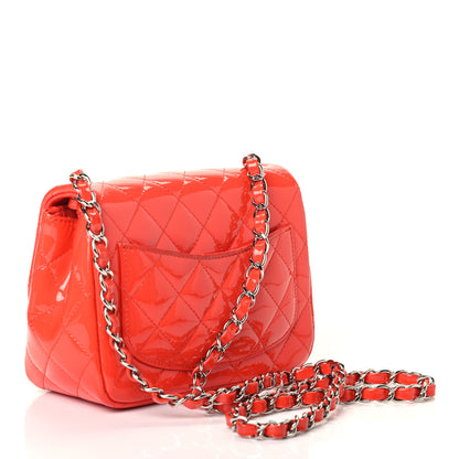 Chanel Patent Quilted Mini Square Flap Orange 2 of 4