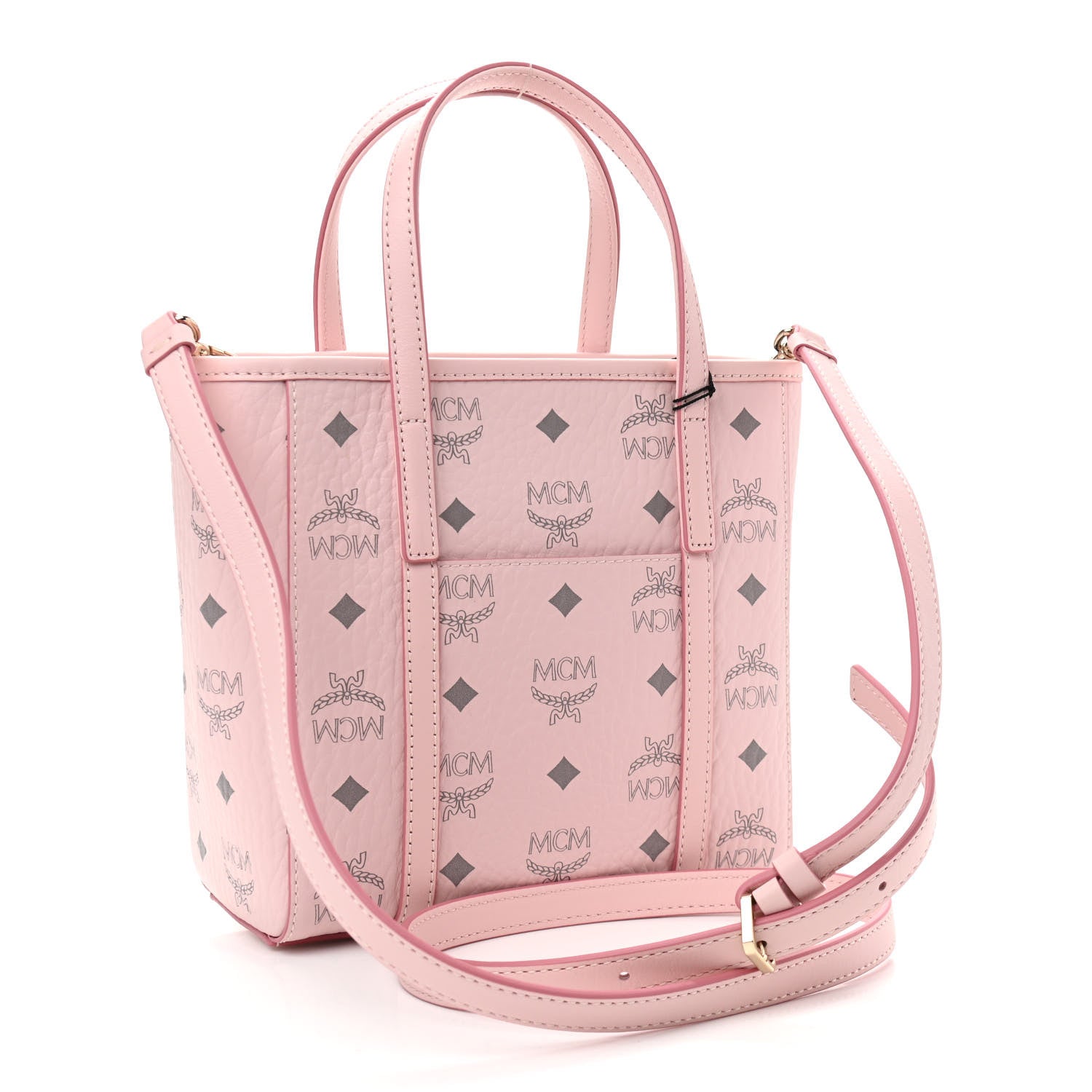 MCM Visetos Mini Toni Shopper Tote Light Pink 3 of 11