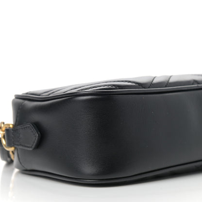 Gucci Calfskin Matelasse Small GG Marmont Chain Shoulder Bag Black 8 of 10