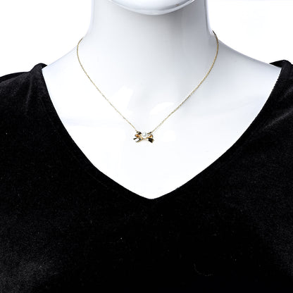 Mikimoto 18K Yellow Gold Pearl 5mm Bow Pendant Necklace 2 of 5