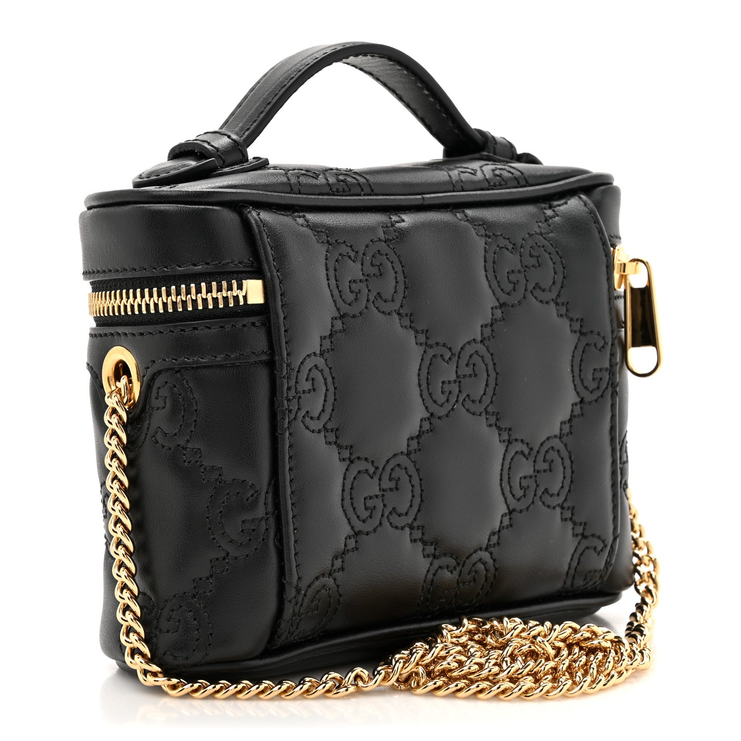 Gucci Calfskin GG Matelasse Mini Top Handle Bag Black 3 of 10