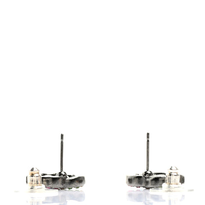 Chanel Ruthenium Crystal CC Earrings Multicolor 3 of 5