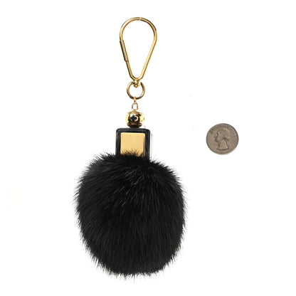 Louis Vuitton Mink Fur Fluffy Bag Charm Black 2 of 4