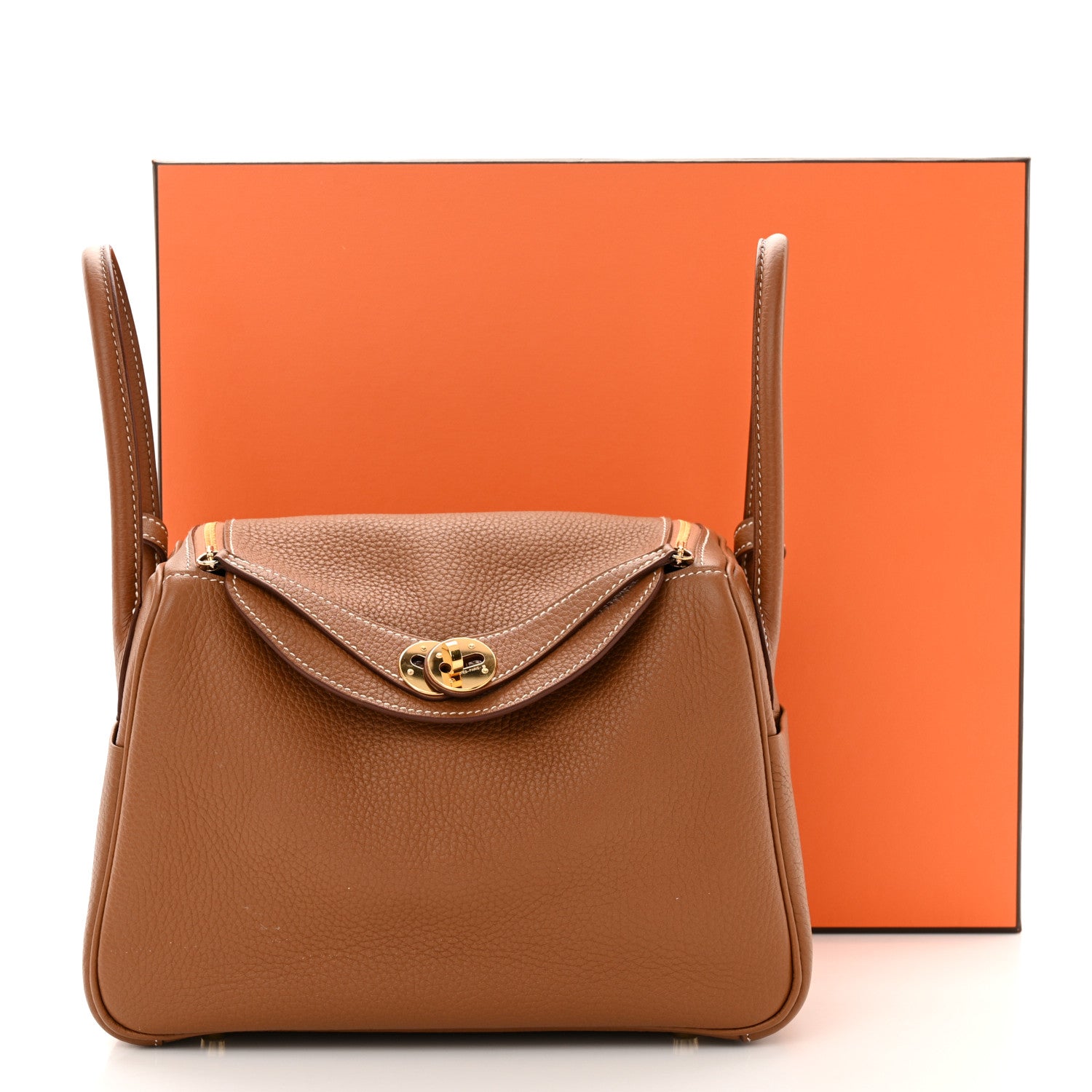Hermes Taurillon Clemence Lindy 26 Gold 14 of 14
