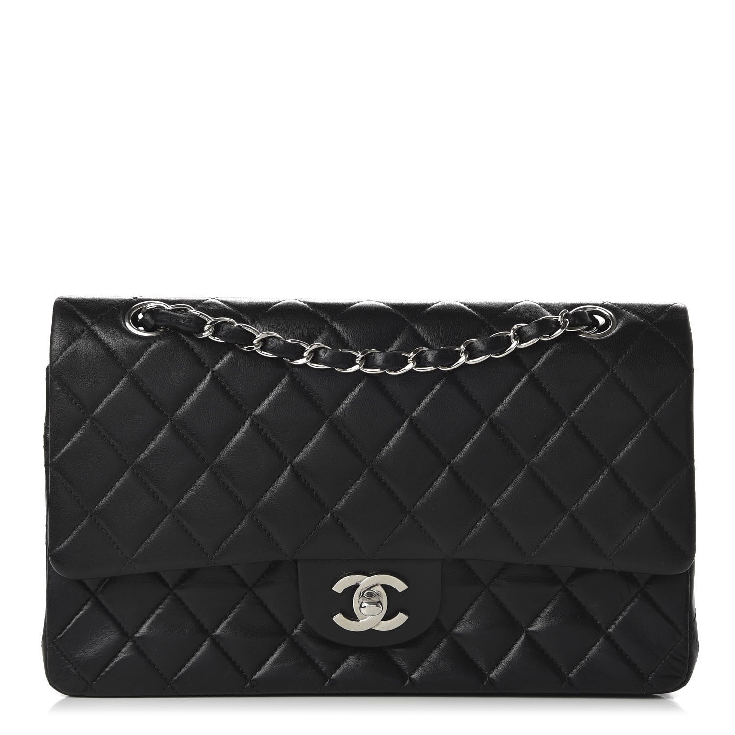 Chanel Lambskin Quilted Medium Double Flap Black 1 of 11