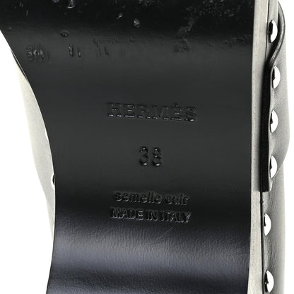 Hermes Calfskin Calya Mules 38 Black 11 of 13
