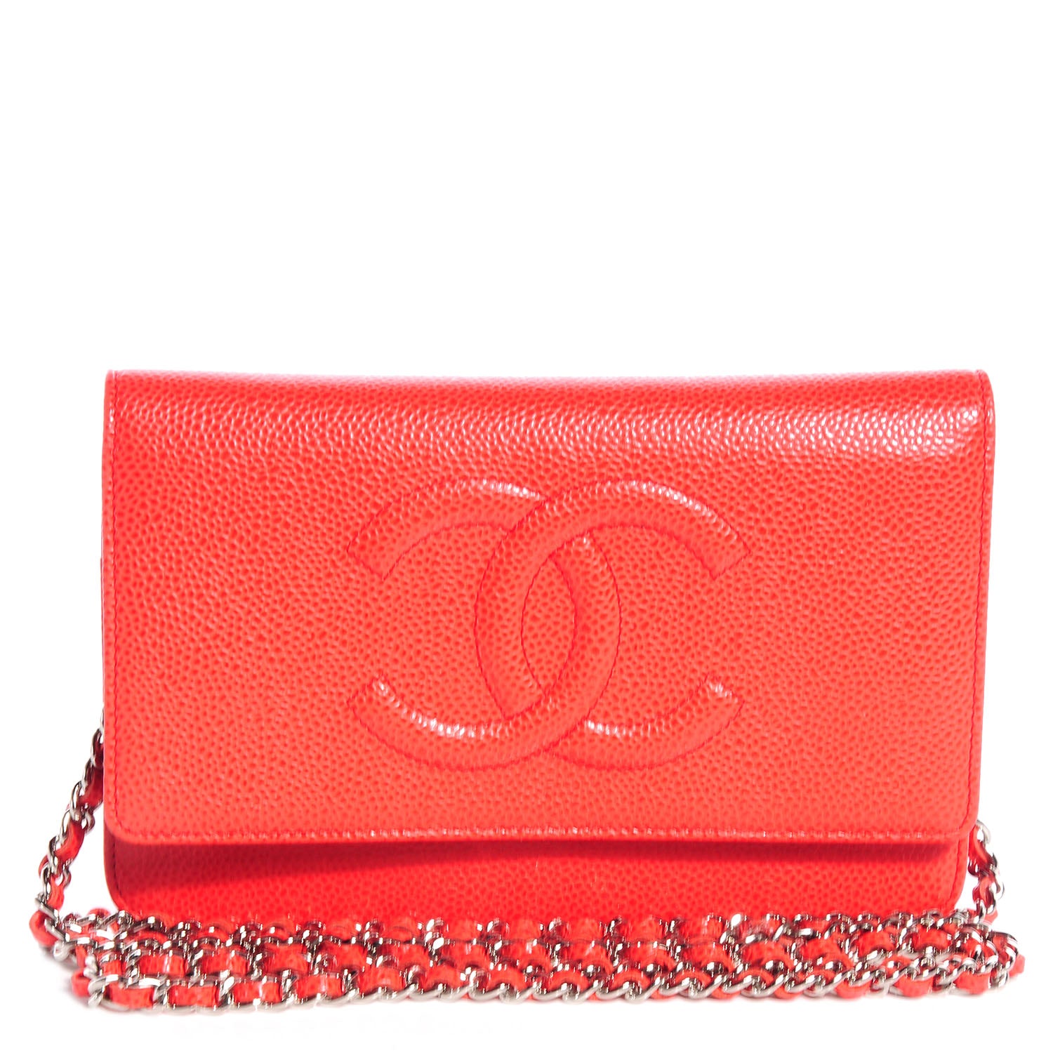 Chanel Caviar Timeless Wallet on Chain WOC Coral 1 of 8