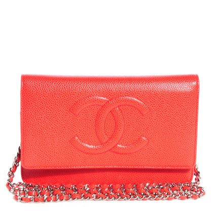 Chanel Caviar Timeless Wallet on Chain WOC Coral 1 of 8